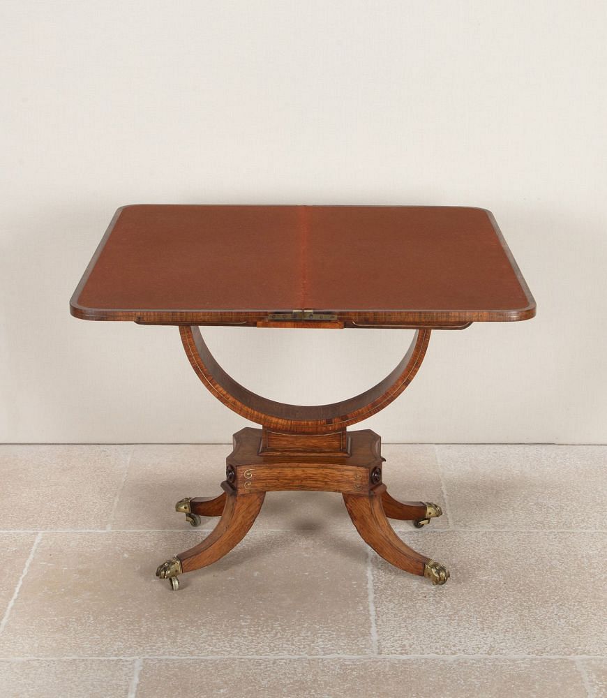 English Regency Brass Inlaid Card Table TA2542775
