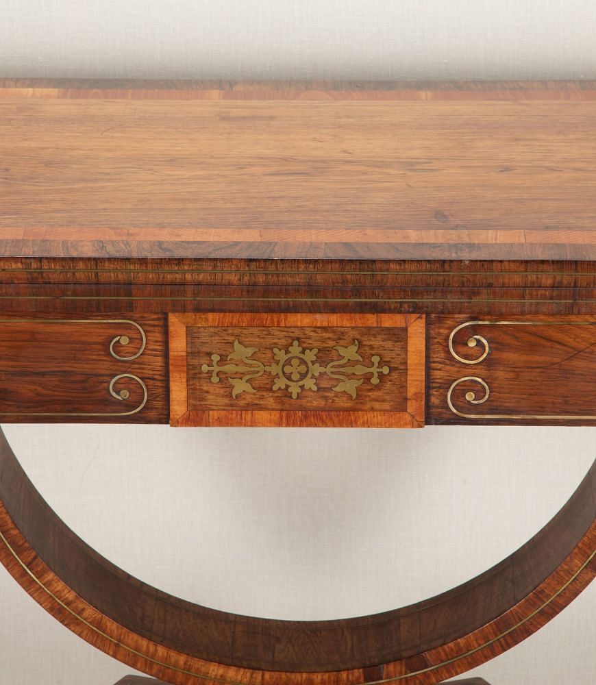 English Regency Brass Inlaid Card Table TA2542775
