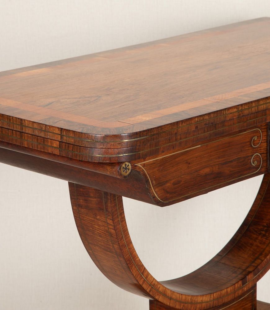 English Regency Brass Inlaid Card Table TA2542775