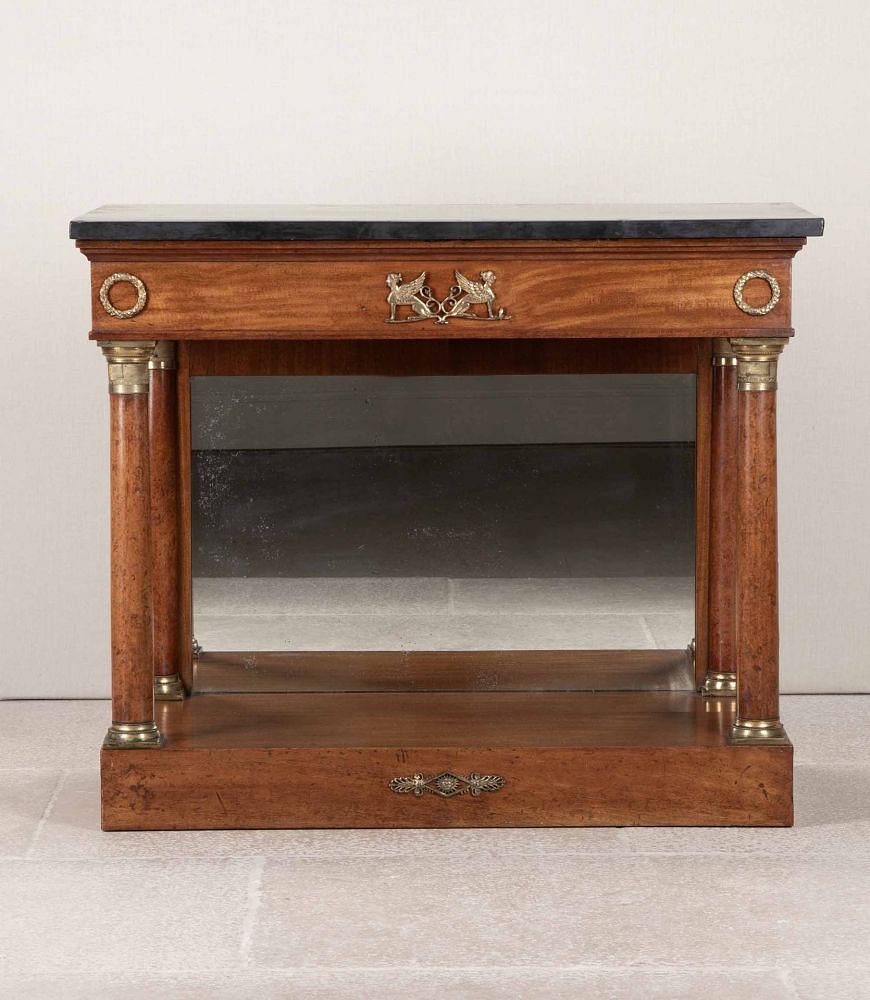 19th Century French Walnut Console Table with Mirrored Back TA2543422
