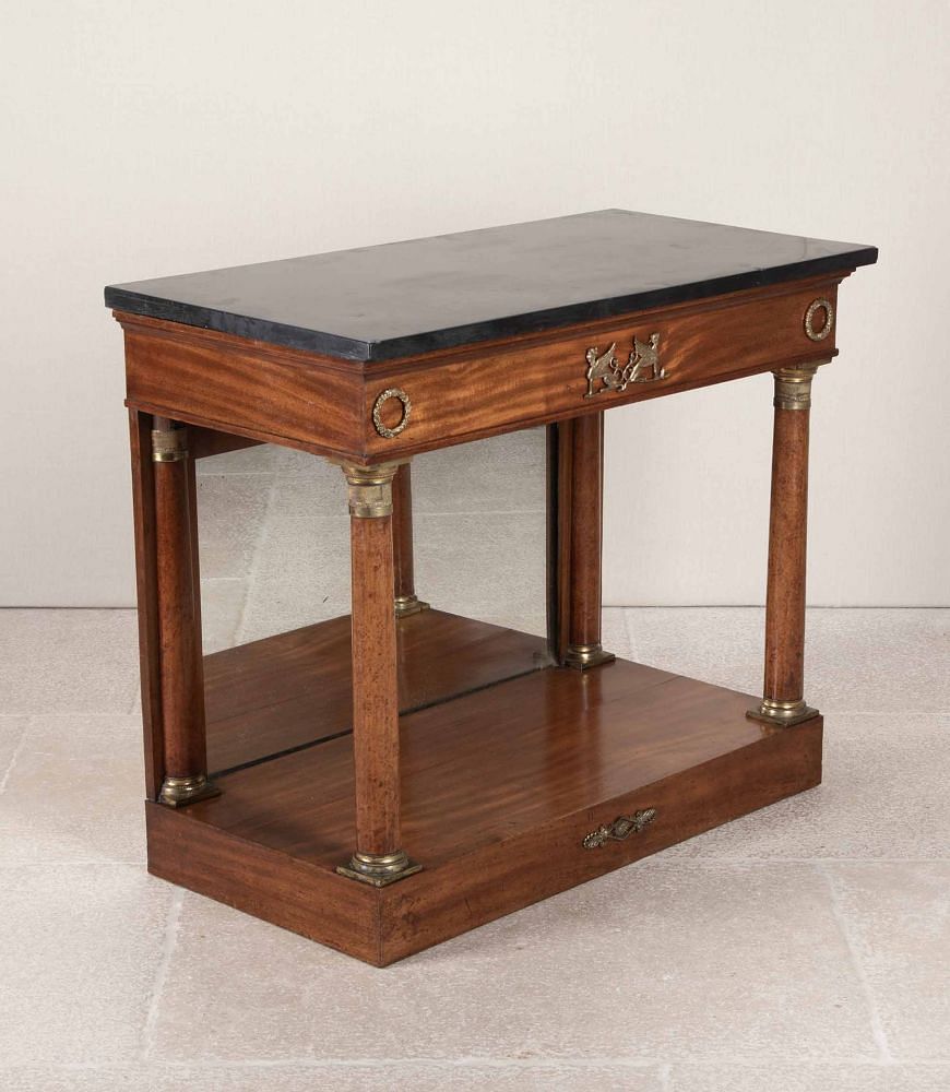 19th Century French Walnut Console Table with Mirrored Back TA2543422