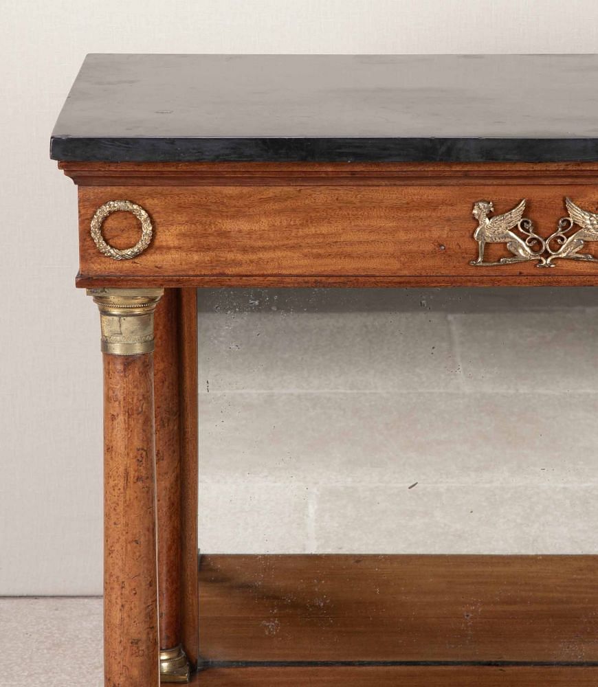 19th Century French Walnut Console Table with Mirrored Back TA2543422