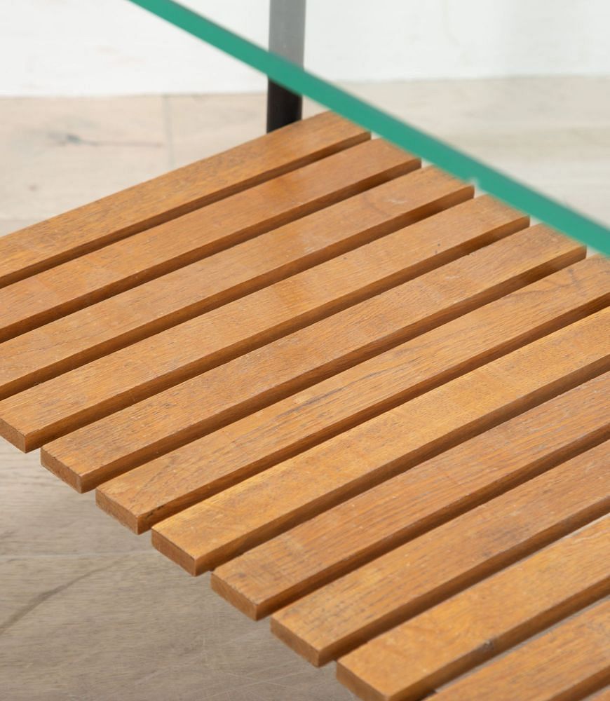 20th Century French Glass and Steel Table Attributed to René-Jean Caillette TA2935550
