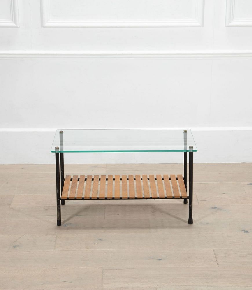 20th Century French Glass and Steel Table Attributed to René-Jean Caillette TA2935550