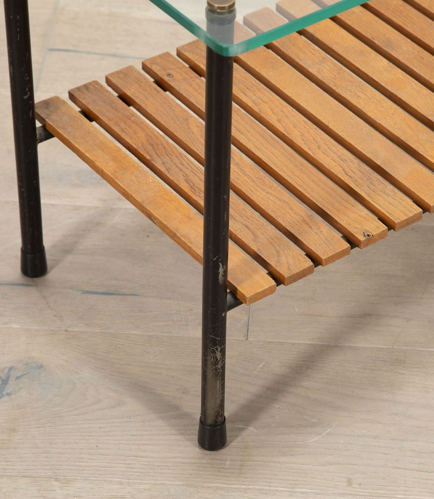 20th Century French Glass and Steel Table Attributed to René-Jean Caillette TA2935550