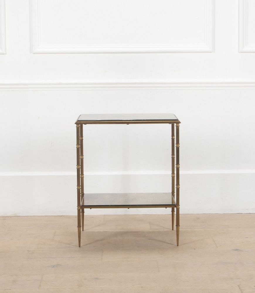 20th Century French Brass and Mirrored Side Table TA3038307