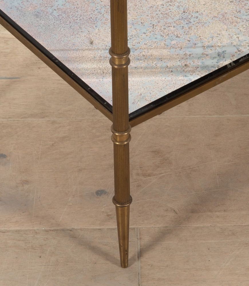 20th Century French Brass and Mirrored Side Table TA3038307