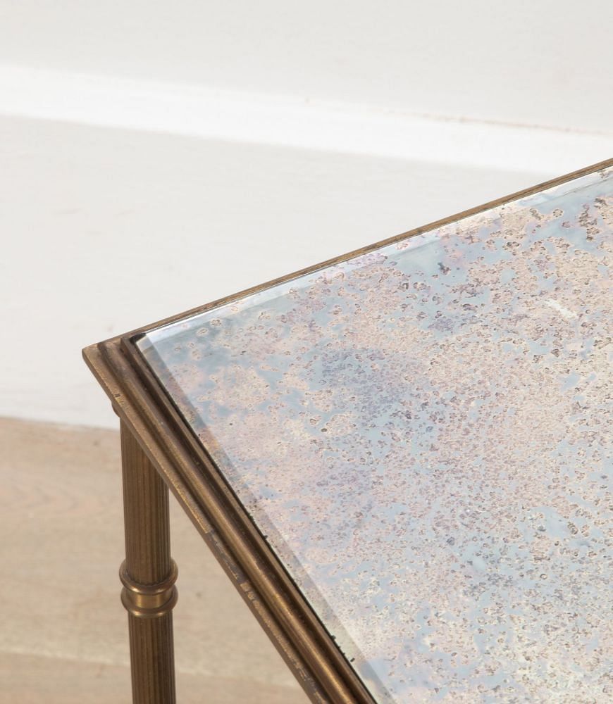 20th Century French Brass and Mirrored Side Table TA3038307