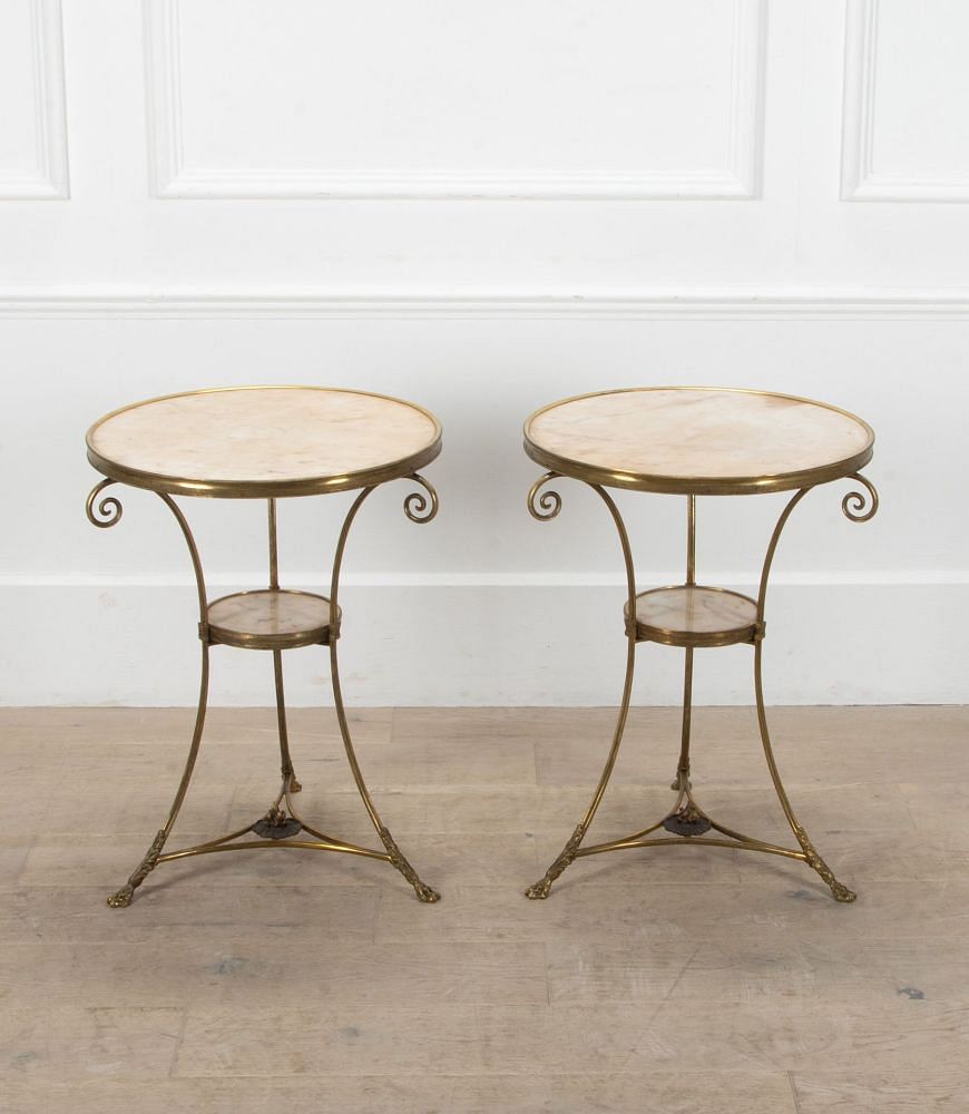 Pair of 19th Century Louis XVI Style Gilt Bronze Gueridons TA4140303