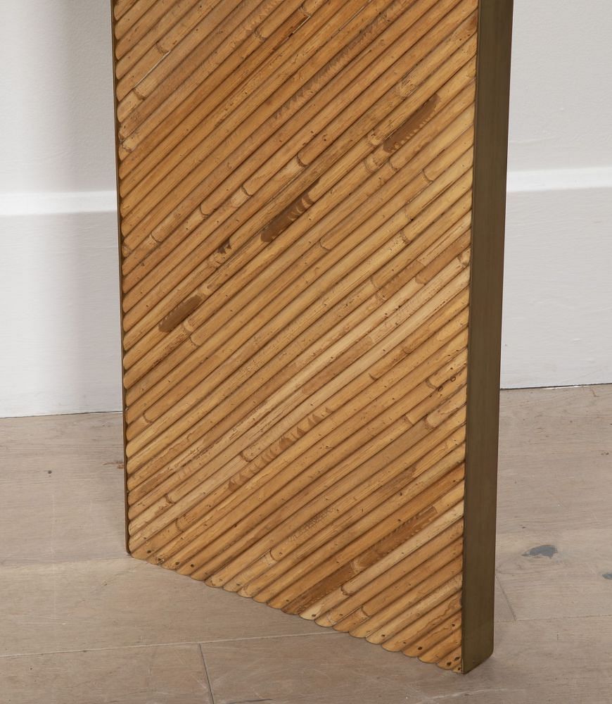 Contemporary Bamboo and Brass Console Table TA4635870