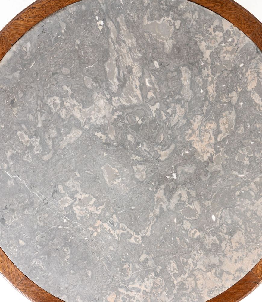 19th Century French Mahogany Marble Top Table TC0643153