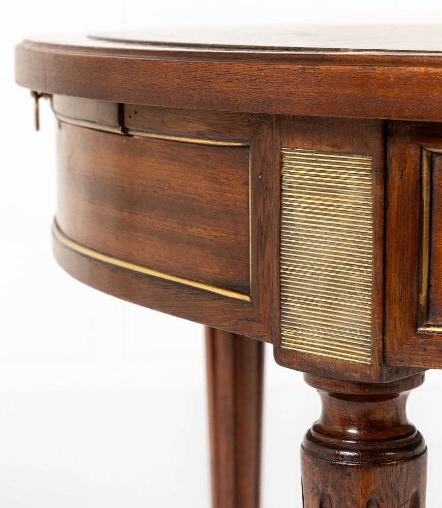 19th Century French Mahogany Marble Top Table TC0643153