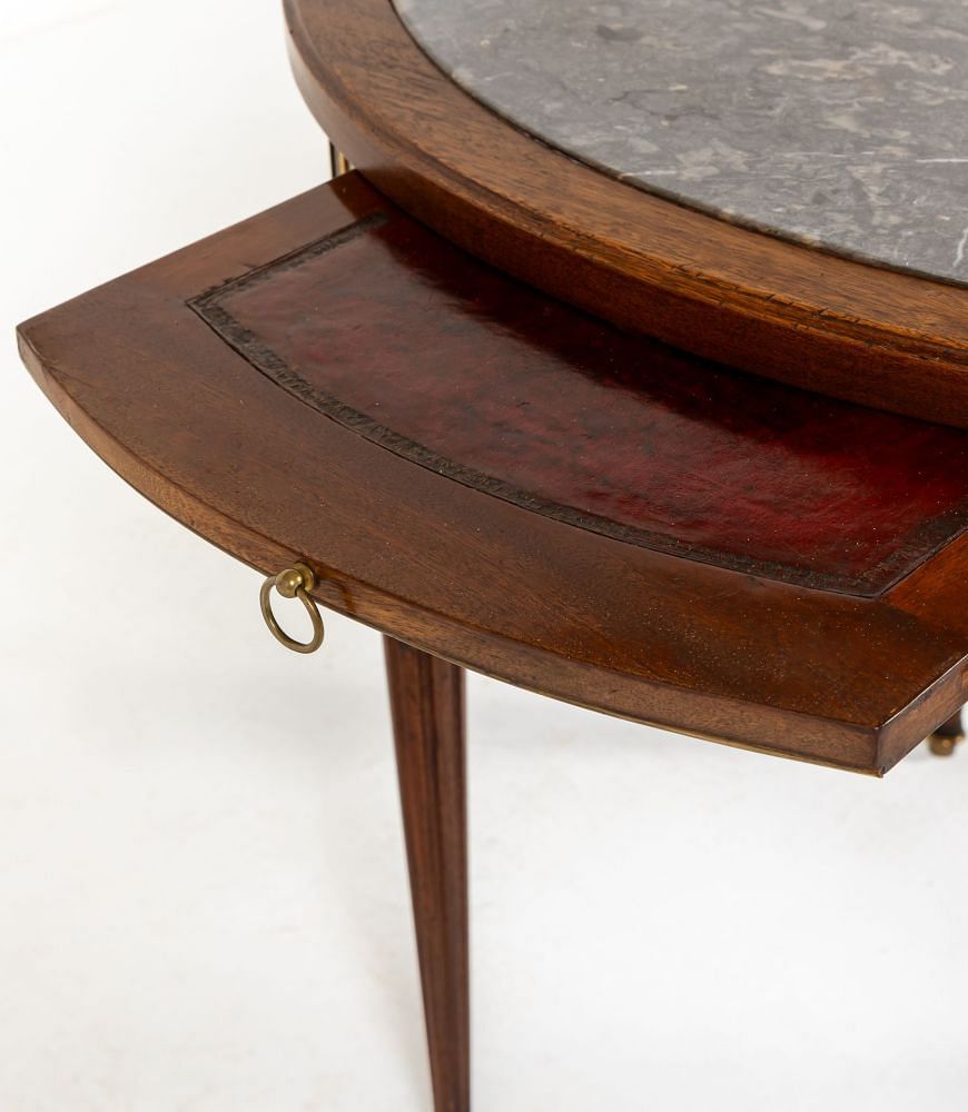 19th Century French Mahogany Marble Top Table TC0643153