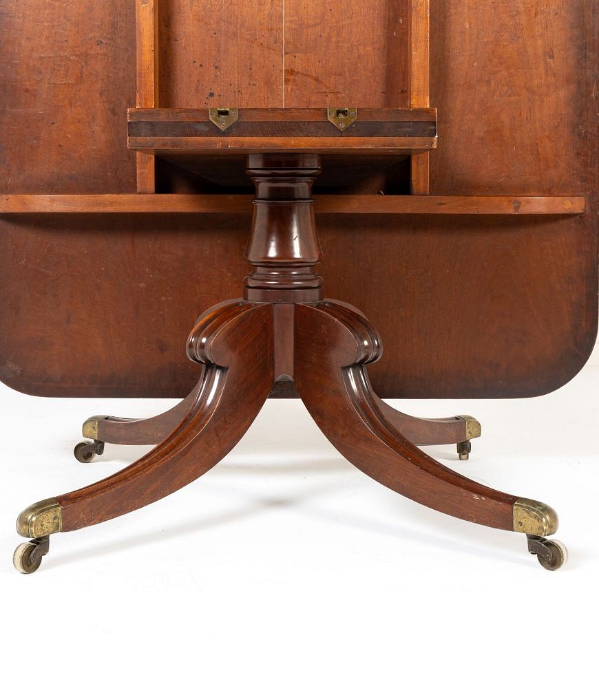 Large Scale 19th Century English Regency Mahogany Tilt Top Table TC0643155