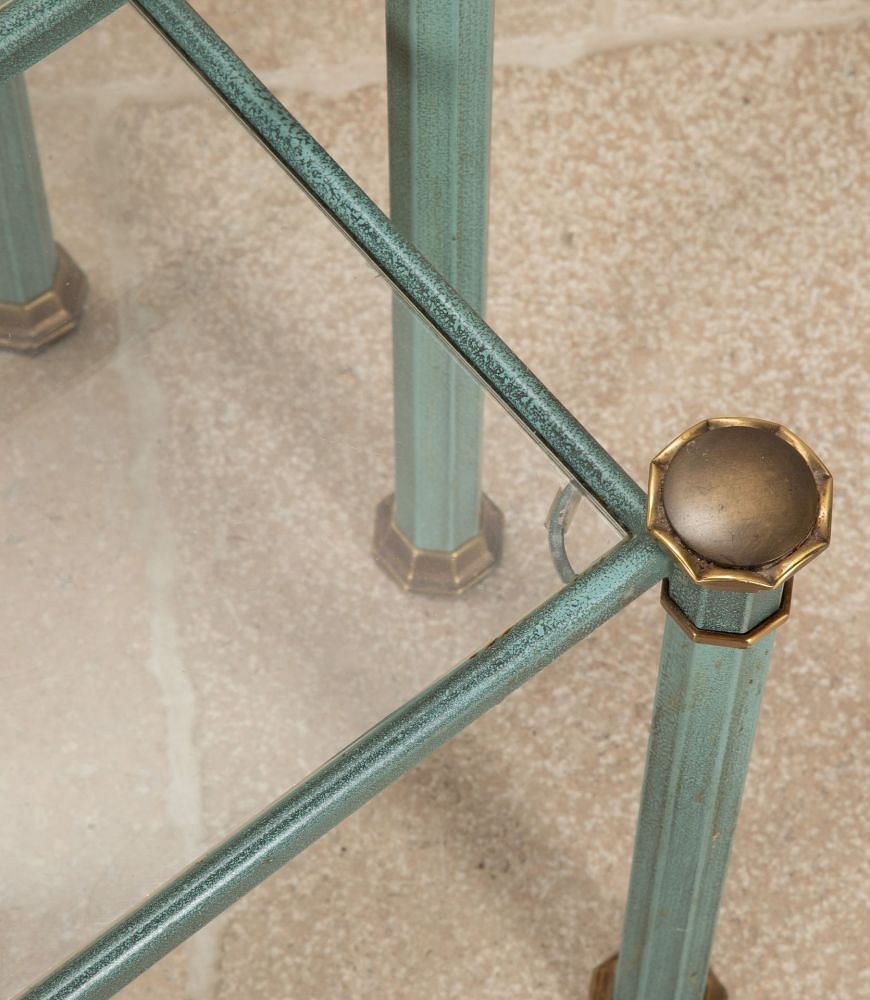 Pair of 20th Century Blue Metal Side Tables TC1843175