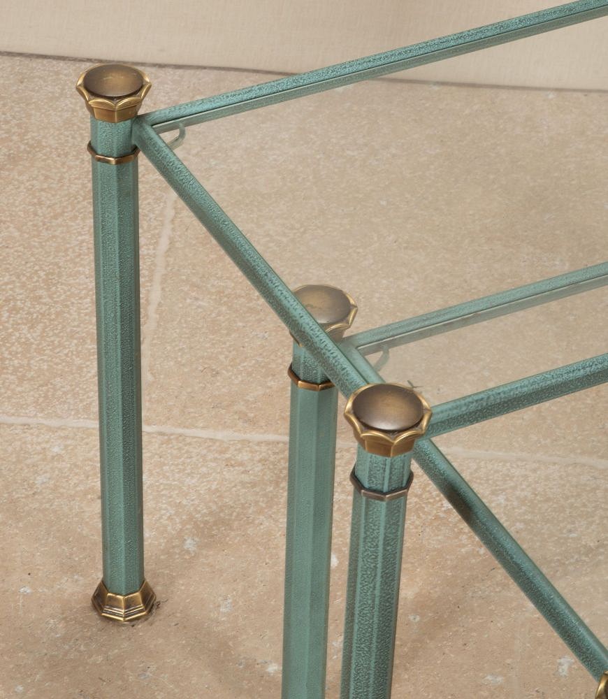 Pair of 20th Century Blue Metal Side Tables TC1843175
