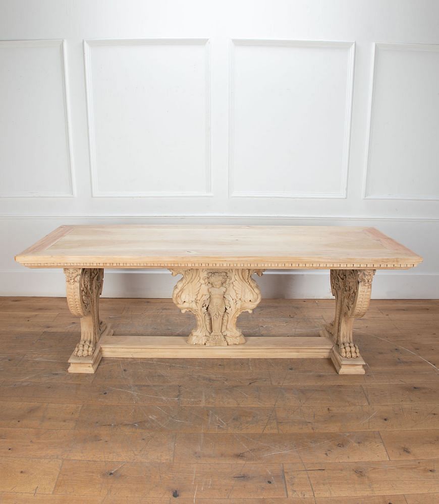 Large 19th Century Bleached Walnut Centre Table TC2334371