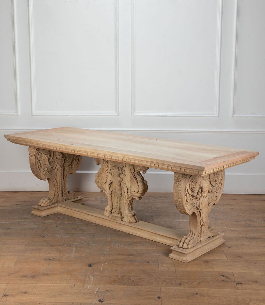 Large 19th Century Bleached Walnut Centre Table TC2334371