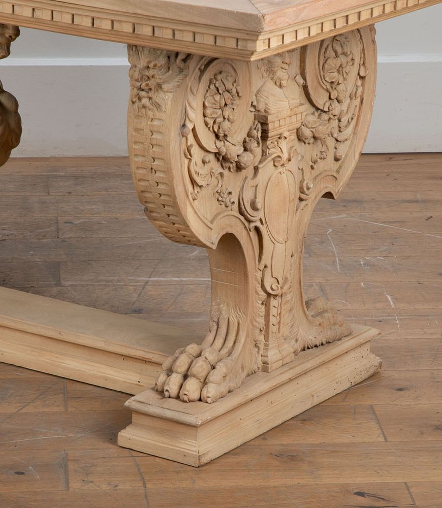 Large 19th Century Bleached Walnut Centre Table TC2334371