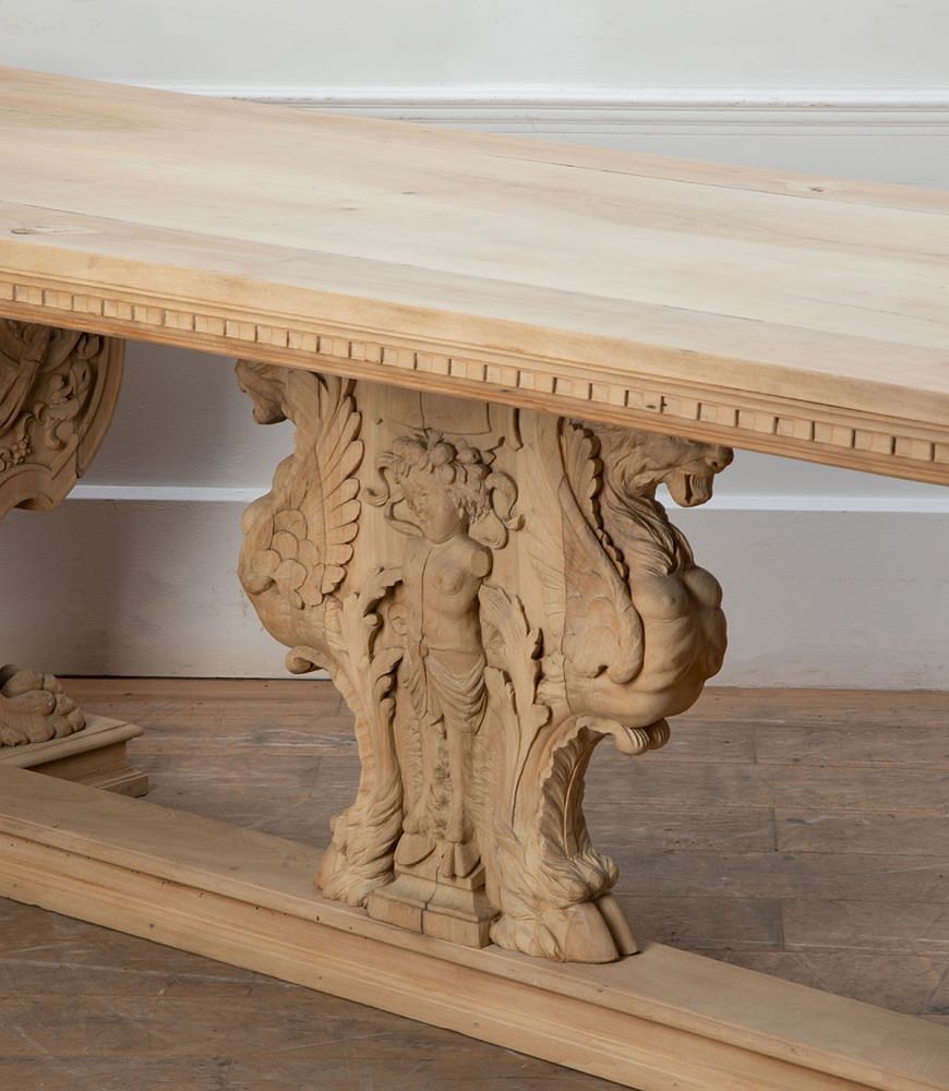 Large 19th Century Bleached Walnut Centre Table TC2334371