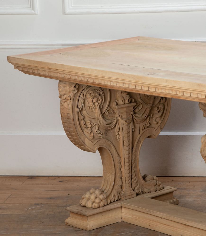 Large 19th Century Bleached Walnut Centre Table TC2334371