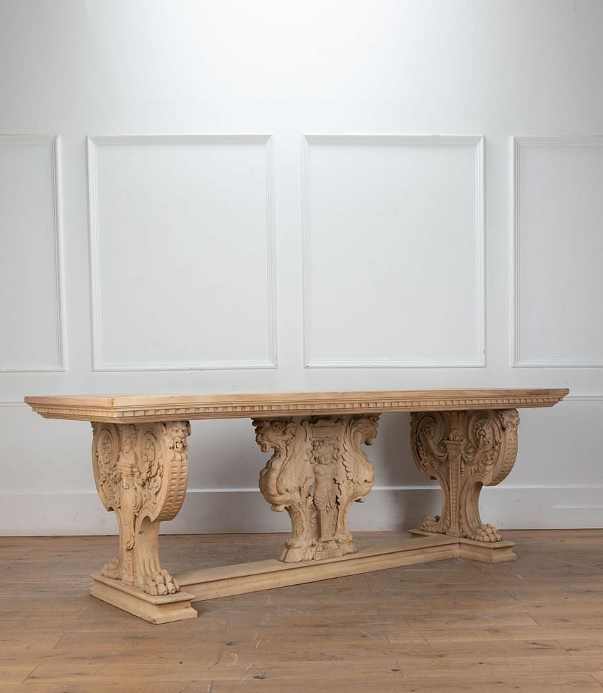 Large 19th Century Bleached Walnut Centre Table TC2334371