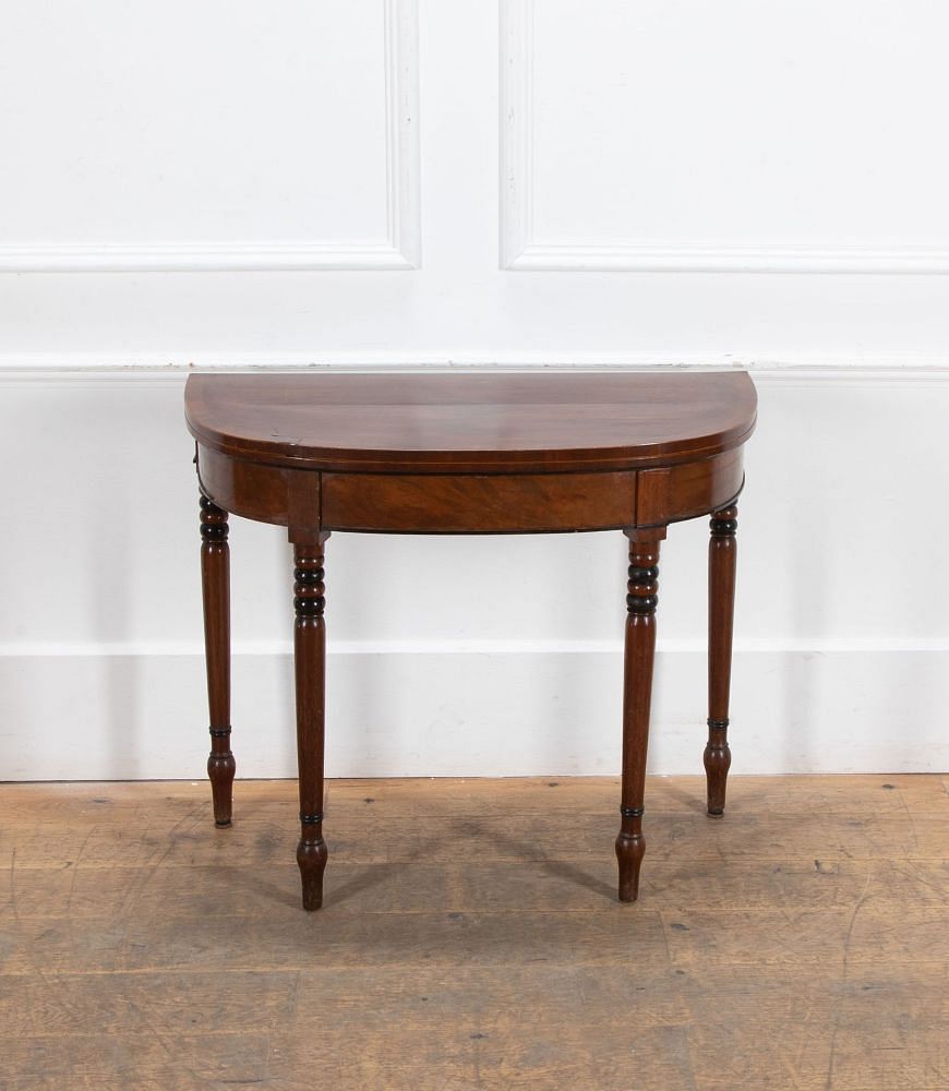 English 19th Century Demi Lune Card Table TC3757073