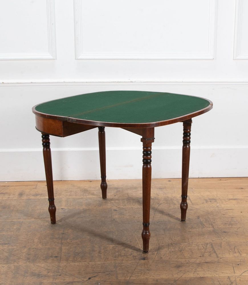 English 19th Century Demi Lune Card Table TC3757073