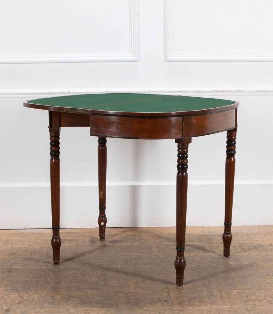 English 19th Century Demi Lune Card Table TC3757073