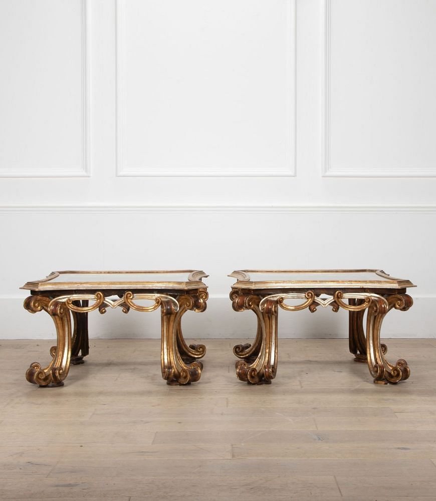 Pair of Spanish 20th Century Gold and Silver Gilt Occasional Tables TC5239416