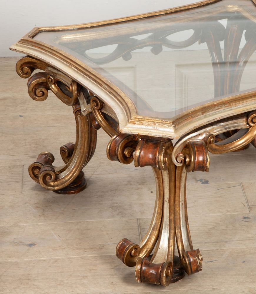 Pair of Spanish 20th Century Gold and Silver Gilt Occasional Tables TC5239416