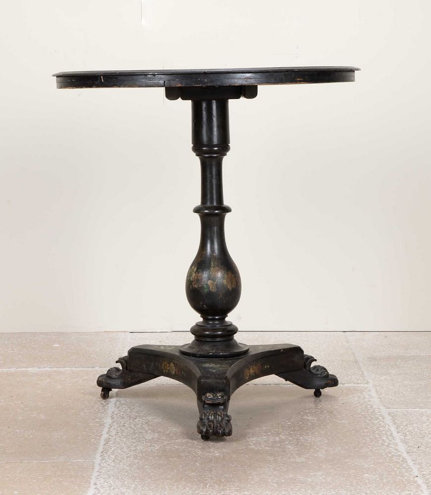 Early 19th Century Painted Slate Japanned Pontypool Table TC6542566