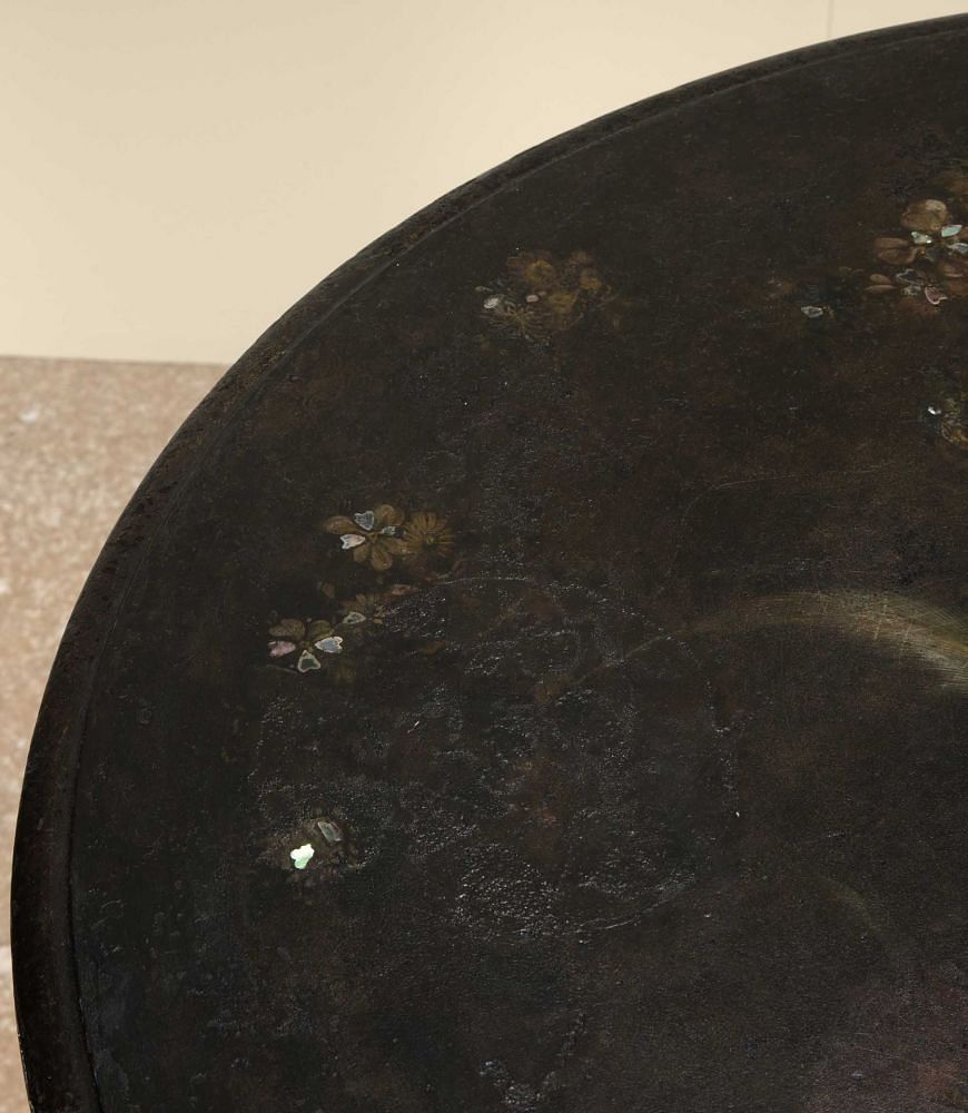 Early 19th Century Painted Slate Japanned Pontypool Table TC6542566