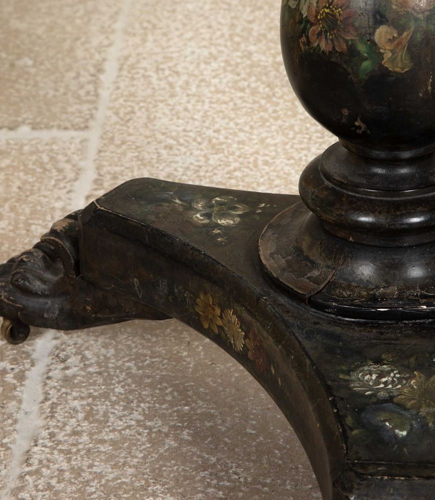 Early 19th Century Painted Slate Japanned Pontypool Table TC6542566