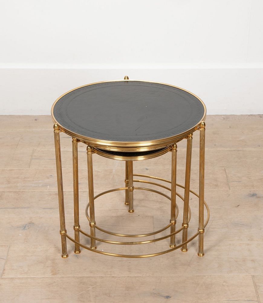 Nest of Three 20th Century Circular Brass Tables TC7039259