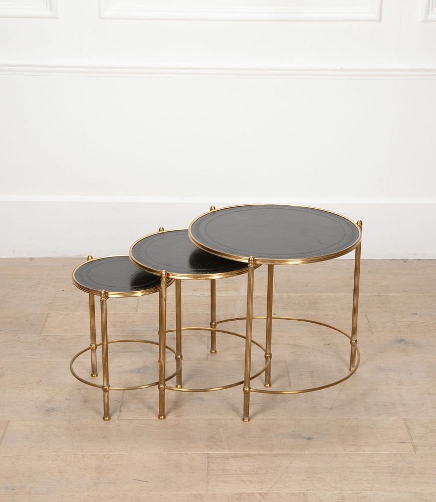 Nest of Three 20th Century Circular Brass Tables TC7039259