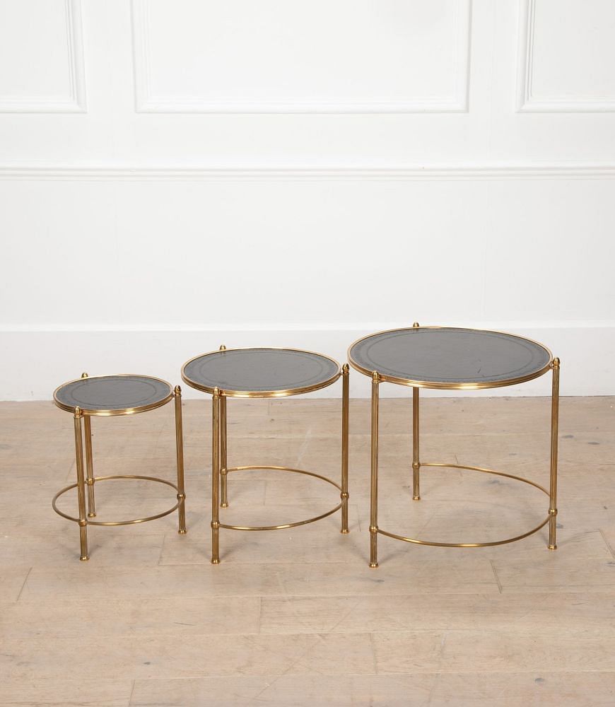 Nest of Three 20th Century Circular Brass Tables TC7039259