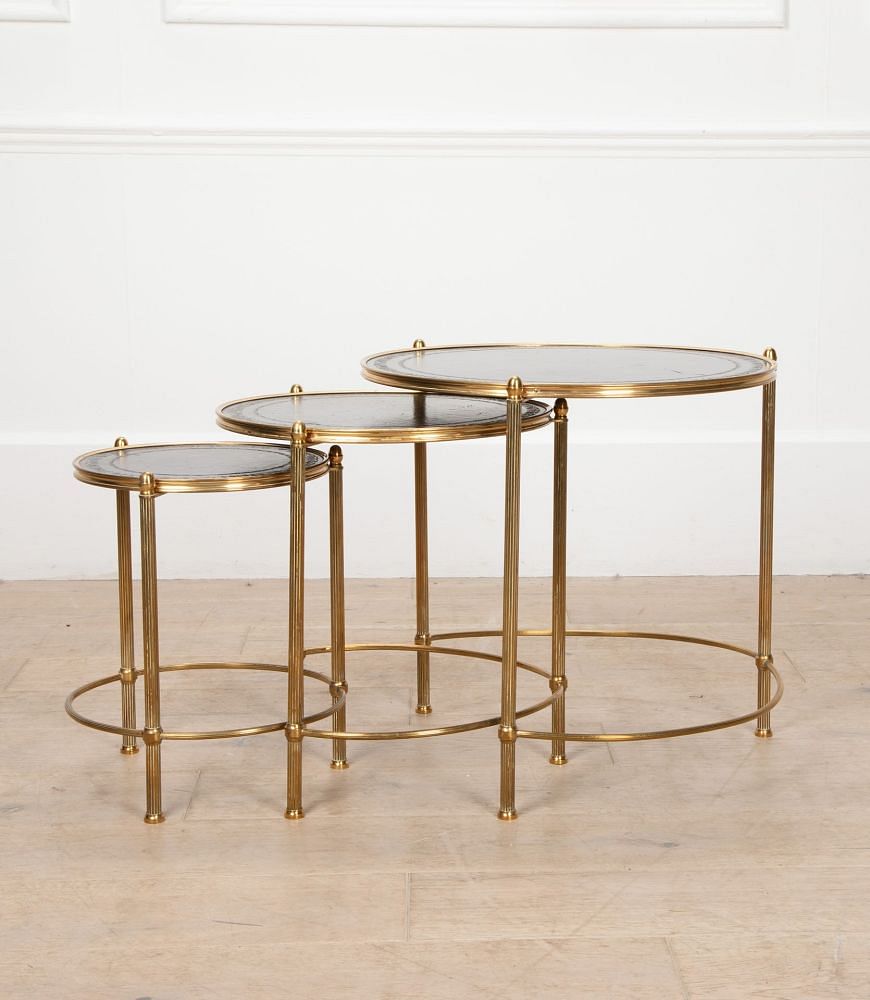 Nest of Three 20th Century Circular Brass Tables TC7039259