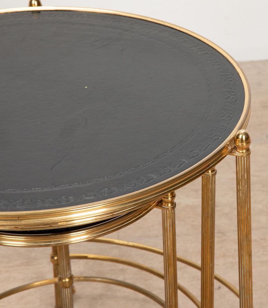 Nest of Three 20th Century Circular Brass Tables TC7039259