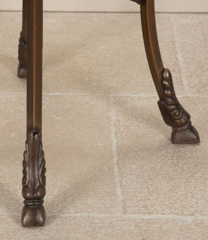 Mid-Century English Iron Dining Table with Scalloped Glass Top TD0743314