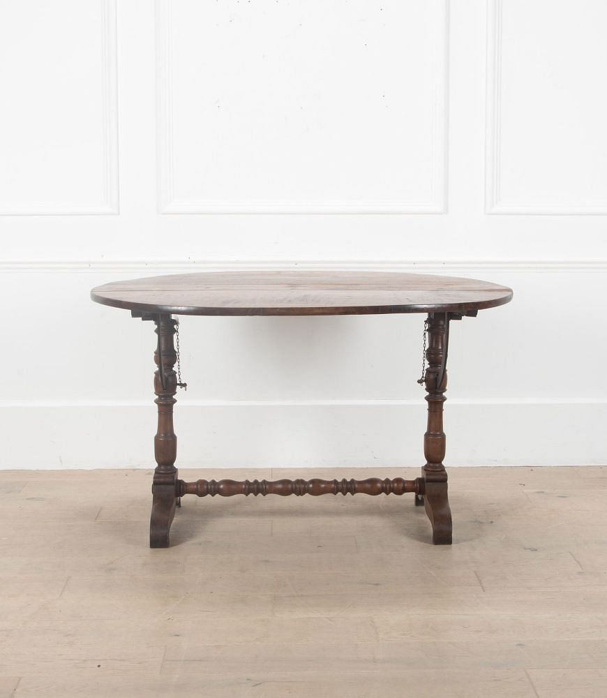 Large 19th Century French Oval Folding Vineyard Table TD1538447