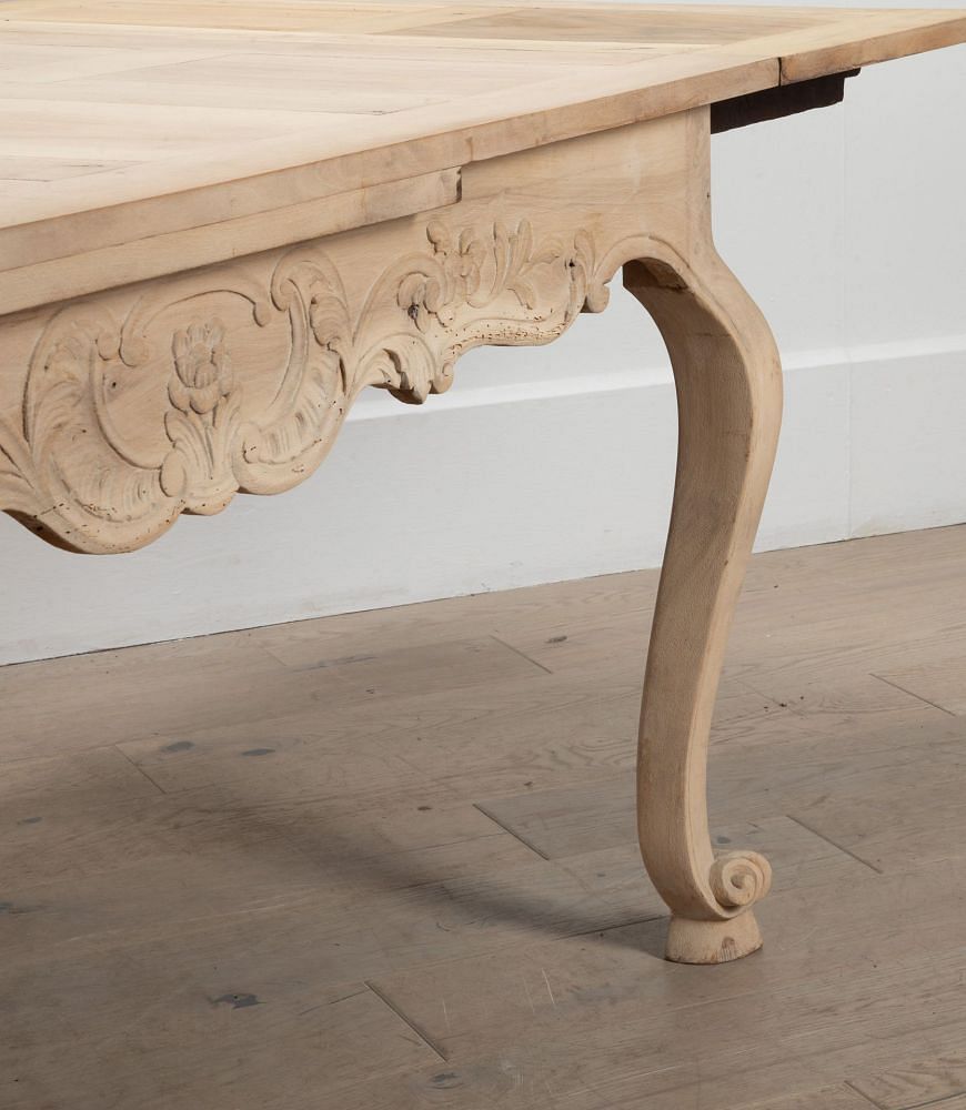 19th Century Louis XV Extending Bleached Walnut Table TD3439246