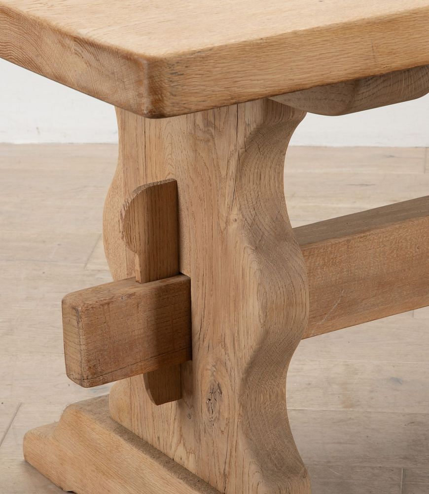 Large 20th Century French Bleached Oak Farmhouse Trestle Table TD3439250