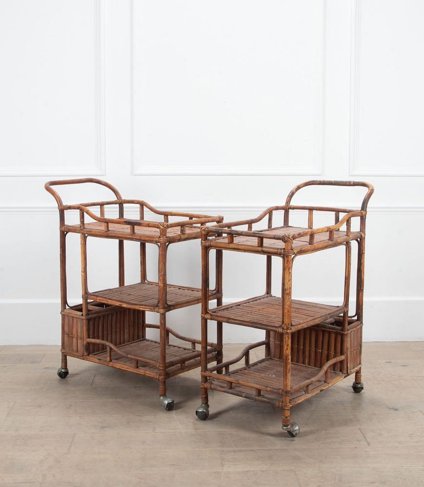 Pair of Italian 20th Century Bamboo Trolleys TS2939488