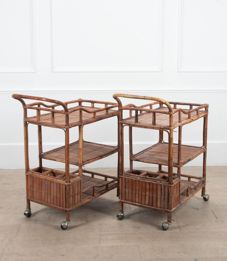 Pair of Italian 20th Century Bamboo Trolleys TS2939488