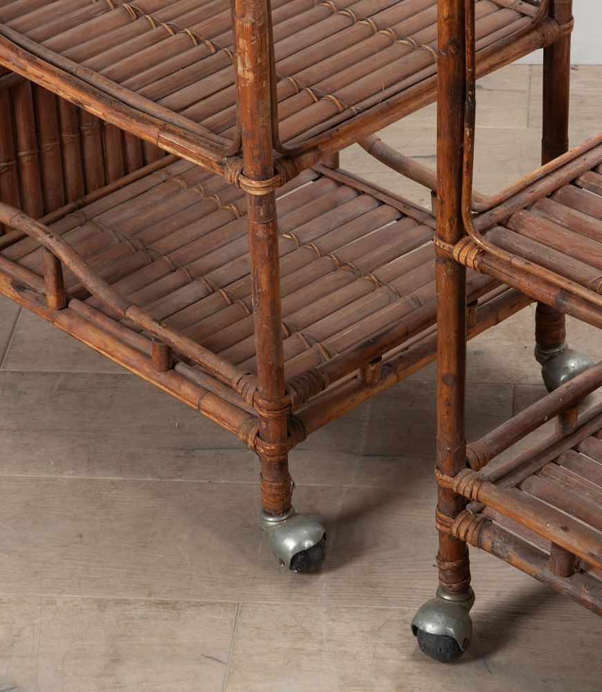 Pair of Italian 20th Century Bamboo Trolleys TS2939488