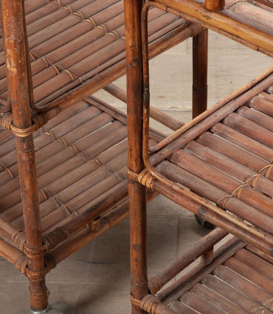 Pair of Italian 20th Century Bamboo Trolleys TS2939488