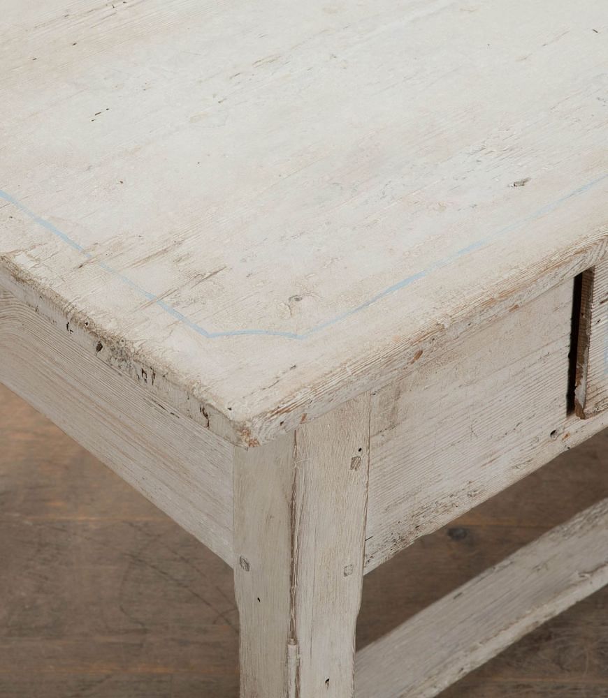 19th Century French Provincial Farmhouse Painted Pine Kitchen Table TS5641509