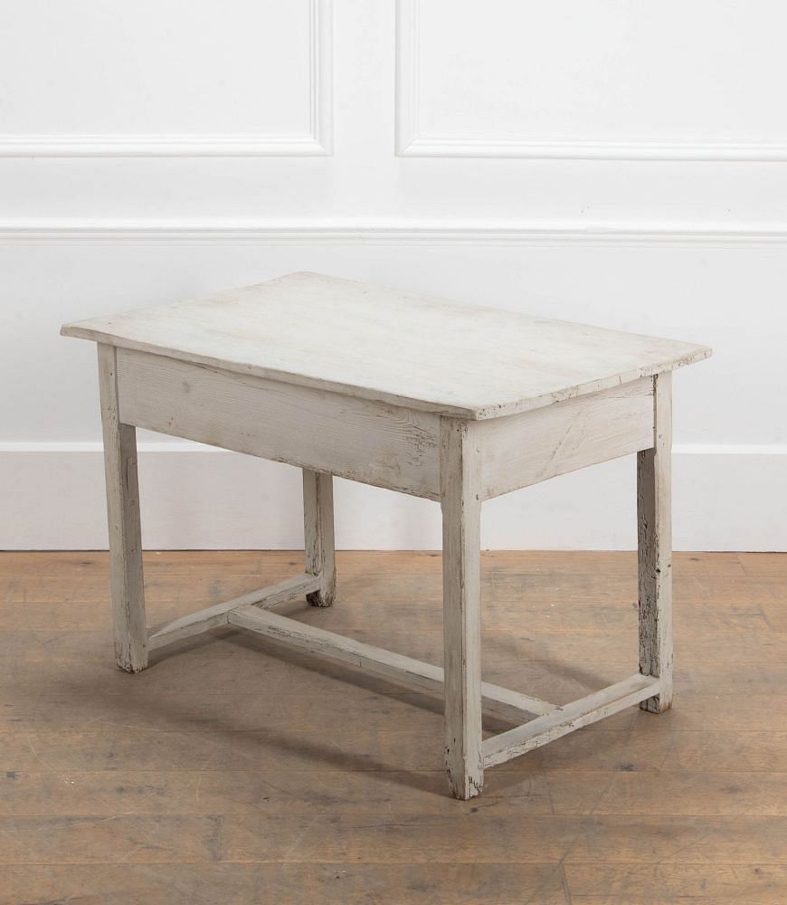 19th Century French Provincial Farmhouse Painted Pine Kitchen Table TS5641509