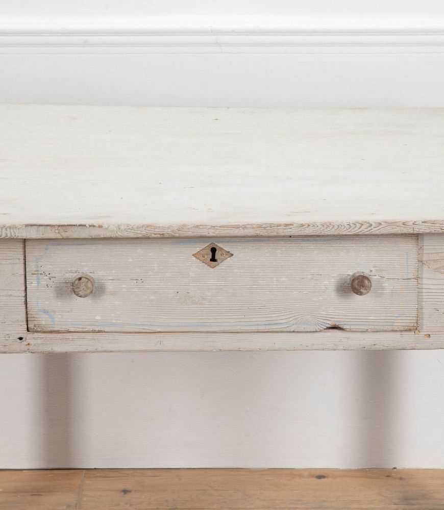 19th Century French Provincial Farmhouse Painted Pine Kitchen Table TS5641509